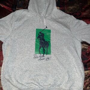 Polo Ralph Lauren Grey Graphic Print Pullover Hoodie